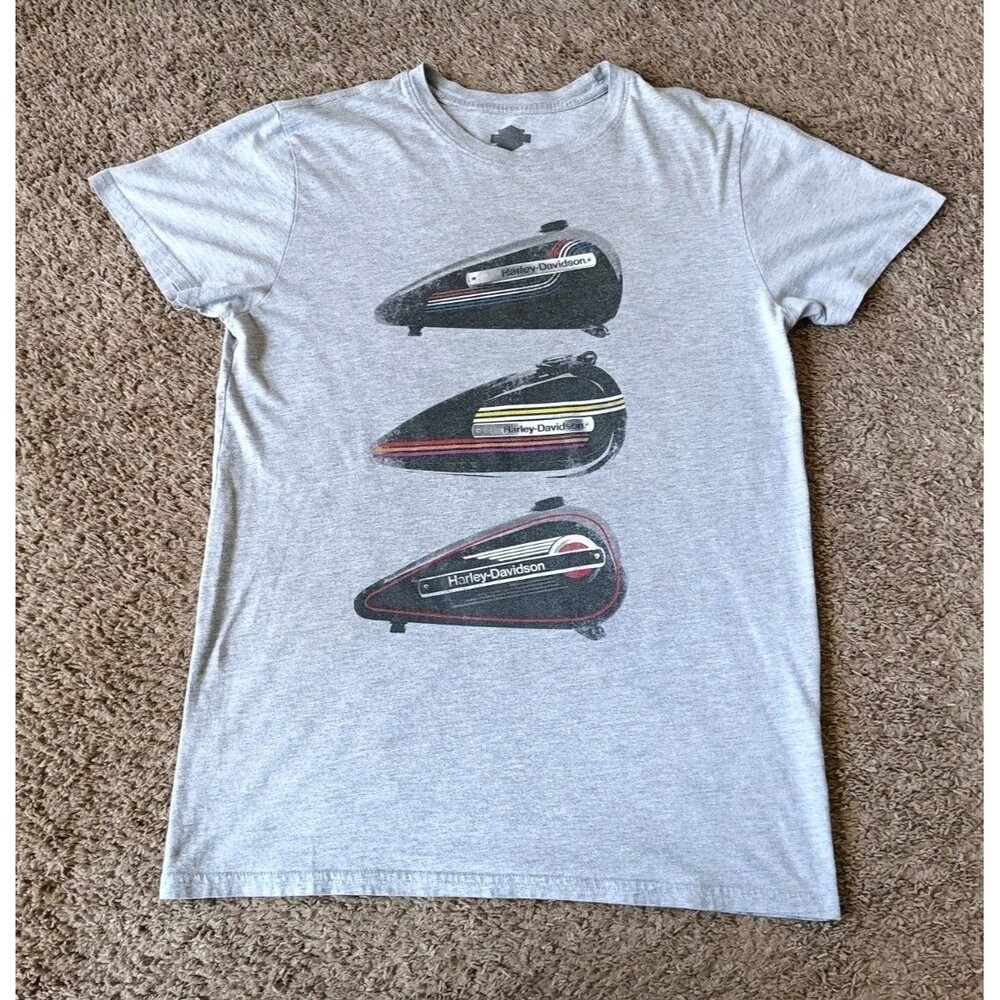 Harley Davidson T-shirt Gray Men's Size  Medium Grqphic Print Short Sleeve
